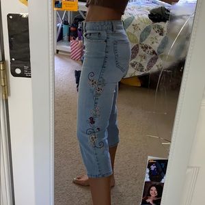 Thrifted embroidered pants